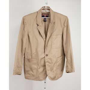Duluth Trading Sport Coat Mens Large Khaki Twill Presentation Travel Jacket
